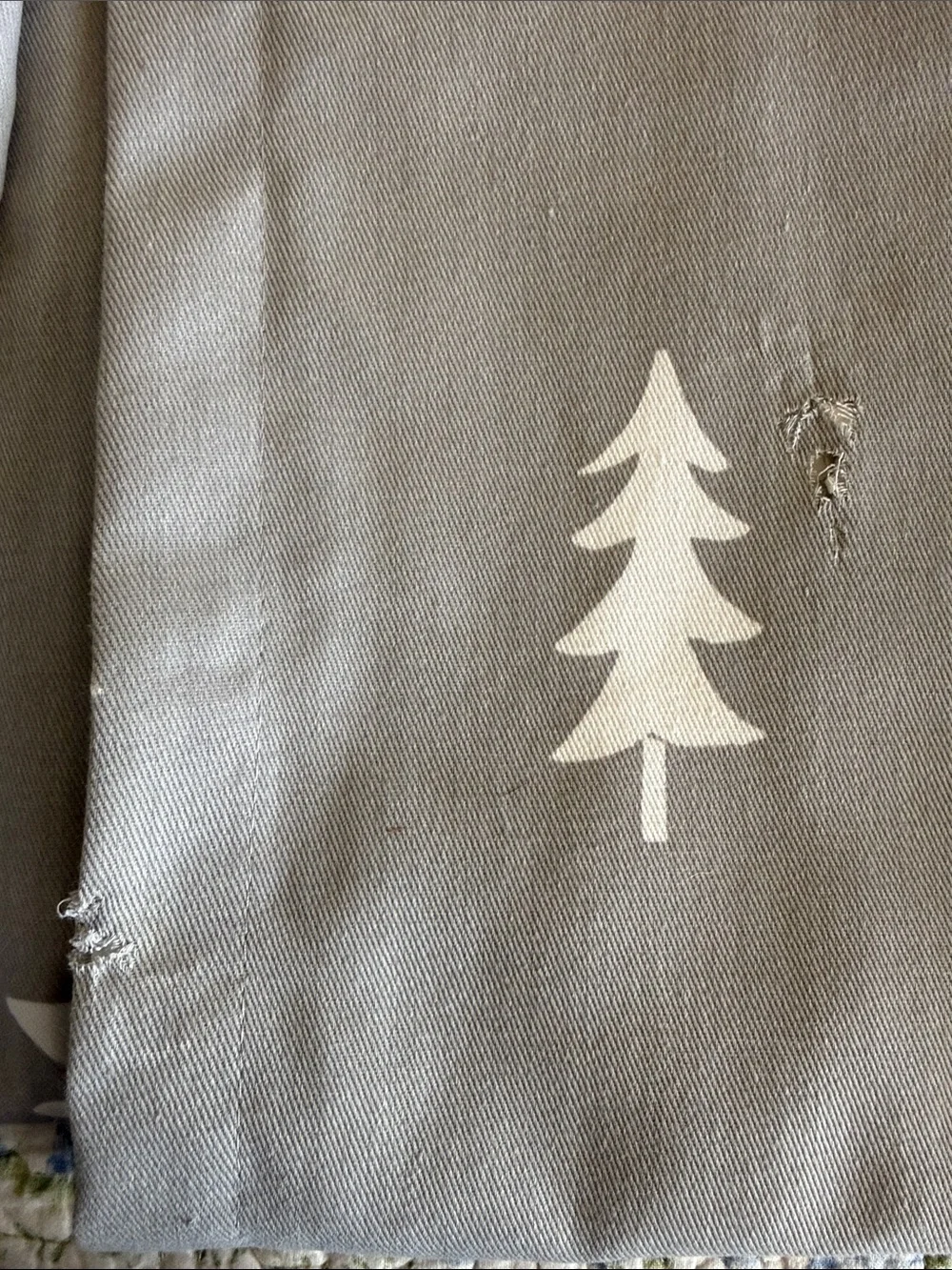 Gray and White curtains